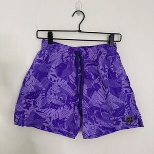 Nike All Over Print Athletic Shorts Purple Mens Size S Drawstring Waist
